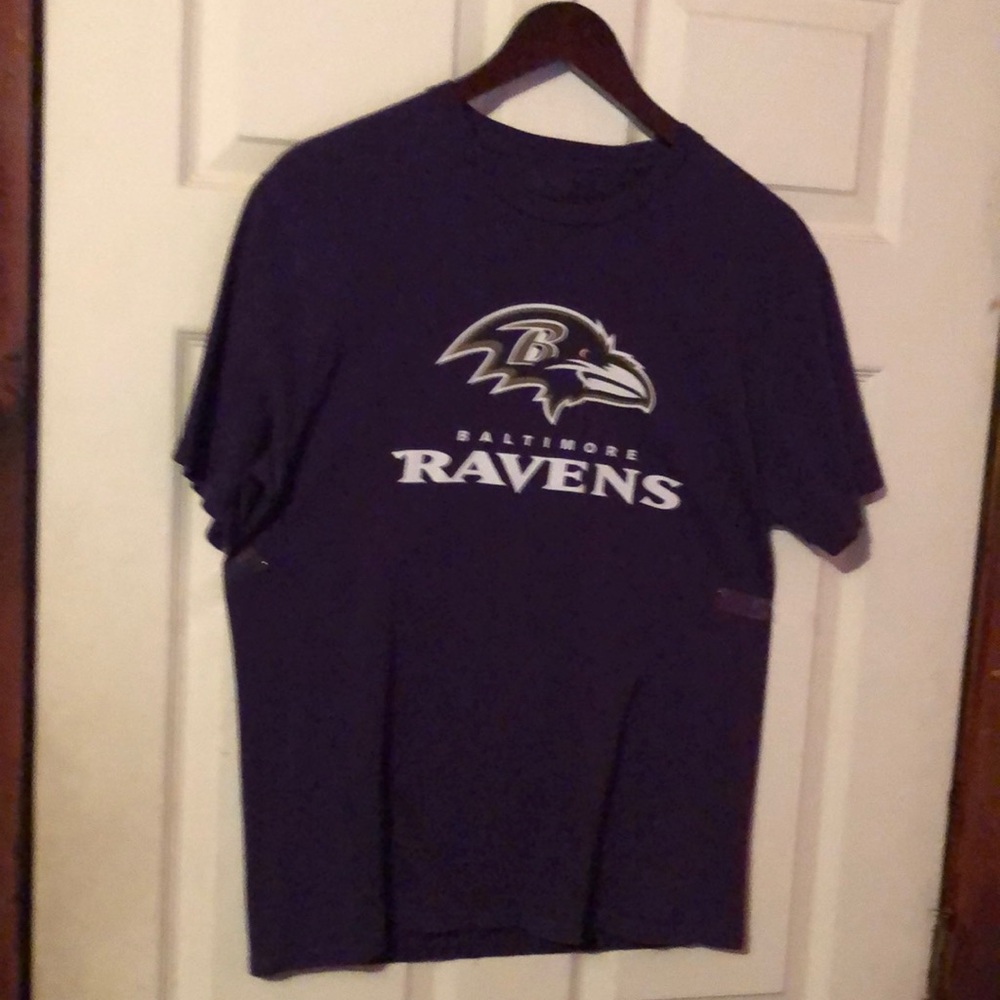 Baltimore Ravens Jeremy Maclin #18 Purple Graphic Logo T-Shirt Mens Medium M